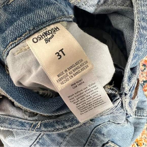 OshKosh B'Gosh Baby Girls' Rip & Repair Denim Overall ‎  3T - Picture 9 of 11